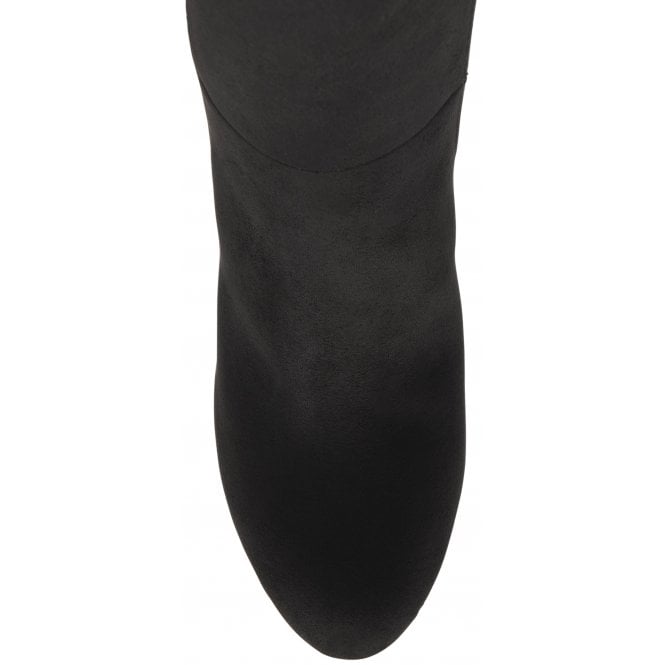 Black Check Rochelle Heeled Knee High Boots | Lotus