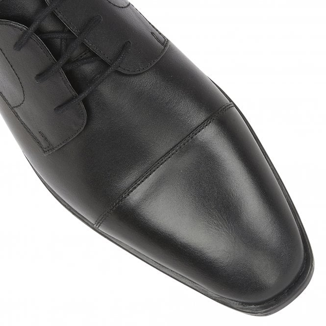Black Leather Euston Lace-Up Derby Shoes | Lotus