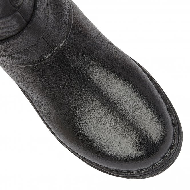 Black Leather Jolanda Mid-Calf Boots | Lotus