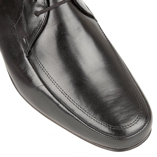 Black Leather Romsey Lace-Up Shoes | Rombah Wallace