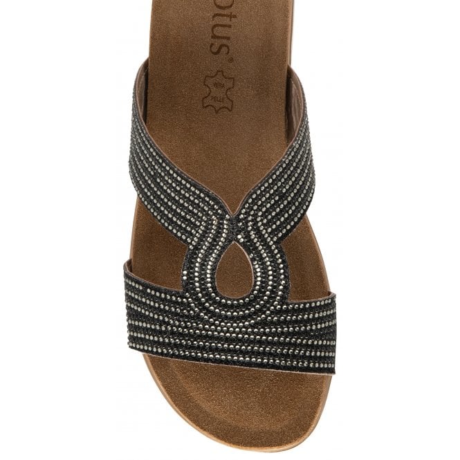Black Nadya Open-Toe Mule Sandals | Lotus