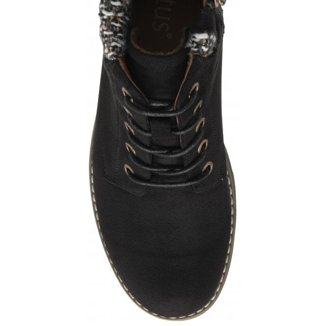 Black Textile Cedar Ankle Boots | Lotus