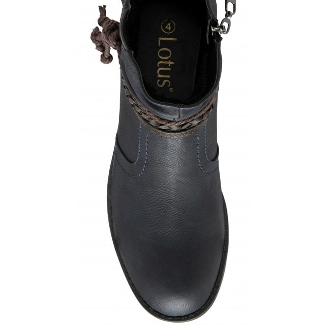 Blue Dana Zip-Up Ankle Boots | Lotus