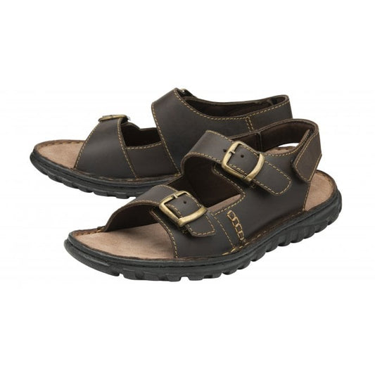 Brown Leather Jasper Open-Toe Sandals | Lotus