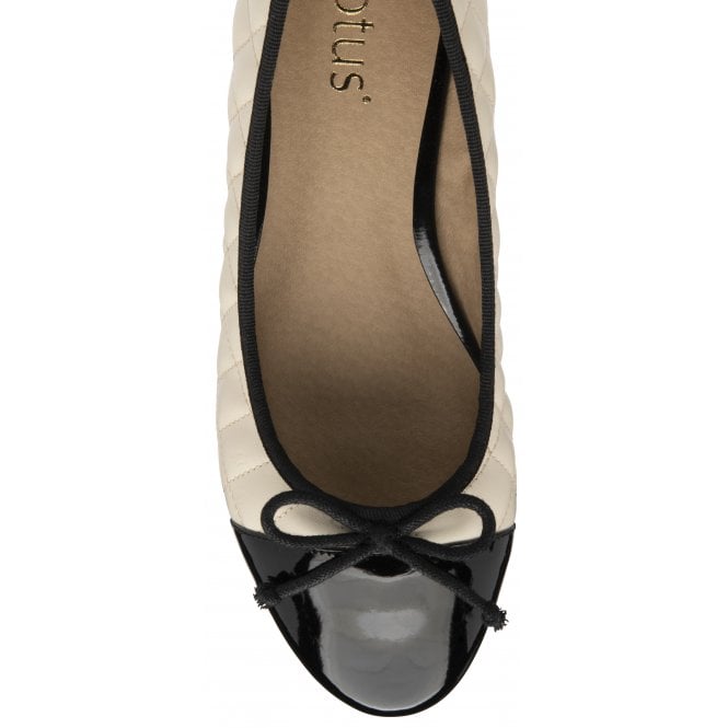 Cream & Black Ivy Ballerina Shoes | Lotus