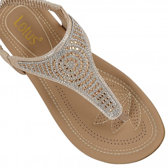 Gold Orla Flat Toe-Post Sandals | Lotus
