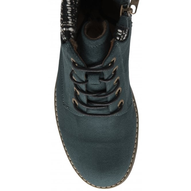 Green Textile Cedar Ankle Boots | Lotus