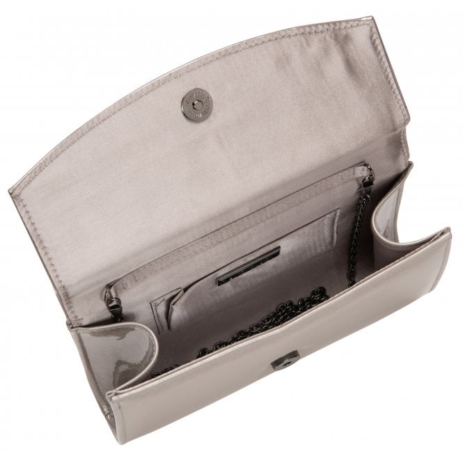 Grey Pearl Patent Raine Clutch Bag | Lotus