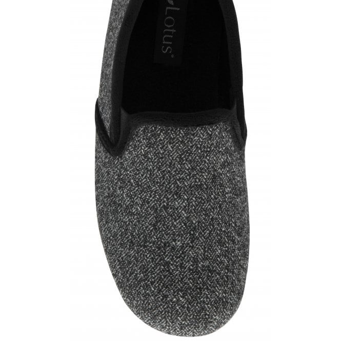 Grey Textile Austin Full Shoe Slippers | Lotus
