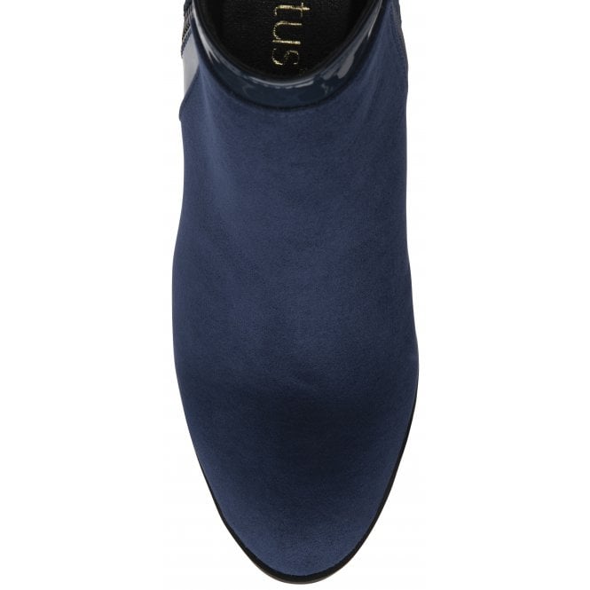 Navy & Animal-Print Rebecca Ankle Boots | Lotus