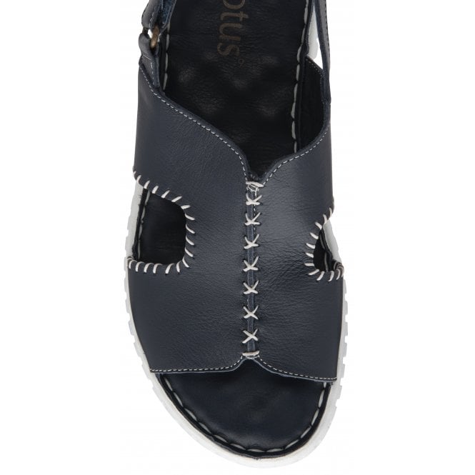 Navy Leather Astrid Slingback Sandals | Lotus