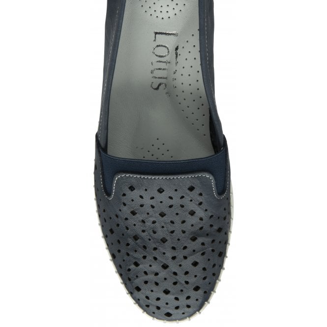 Navy Leather Francesca Slip-On Shoes | Lotus