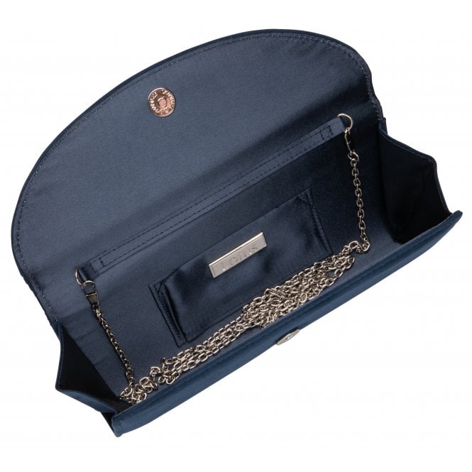 Navy Microfibre Claire Clutch Bag | Lotus