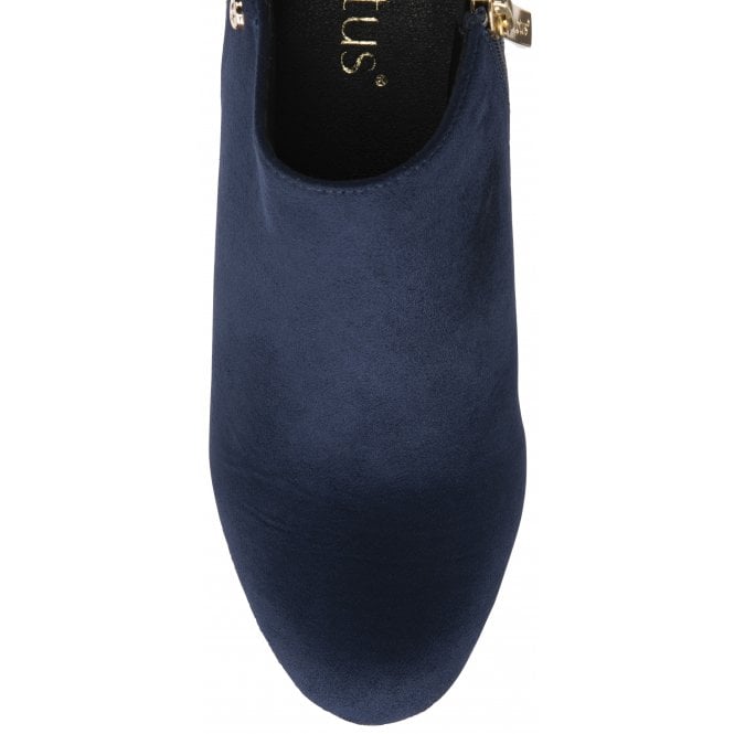 Navy & Snake-Print Ramona Heeled Shoe-Boots | Lotus