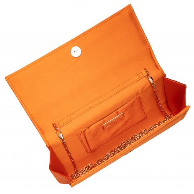 Orange Satin Trudy Clutch Bag | Lotus