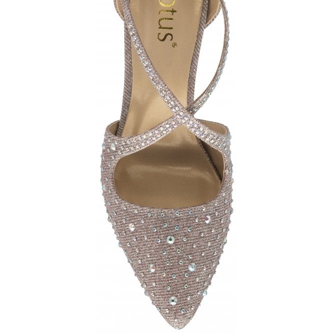 Pink & Diamante Panache Court Shoes | Lotus