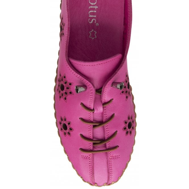 Raspberry Leather Kristen Slip-On Shoes | Lotus