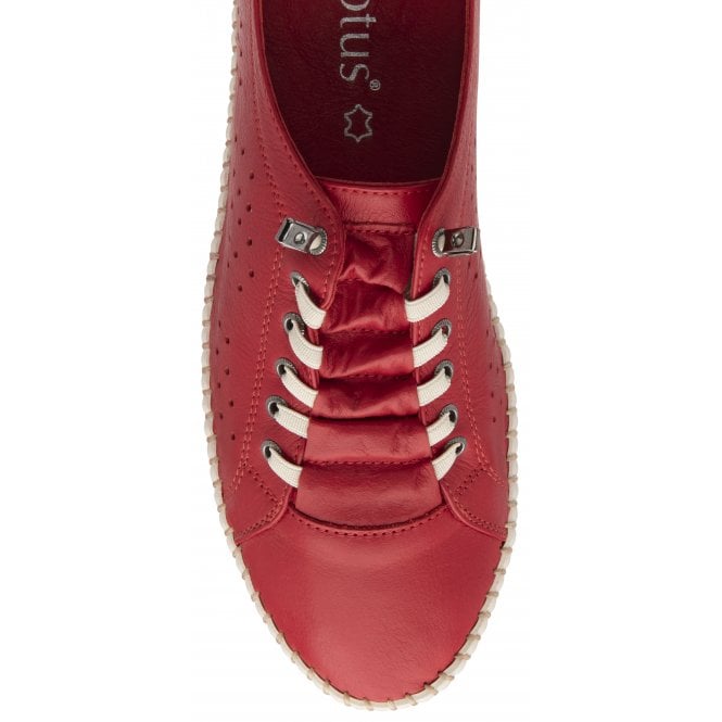 Red Leather Kamari Casual Shoes | Lotus