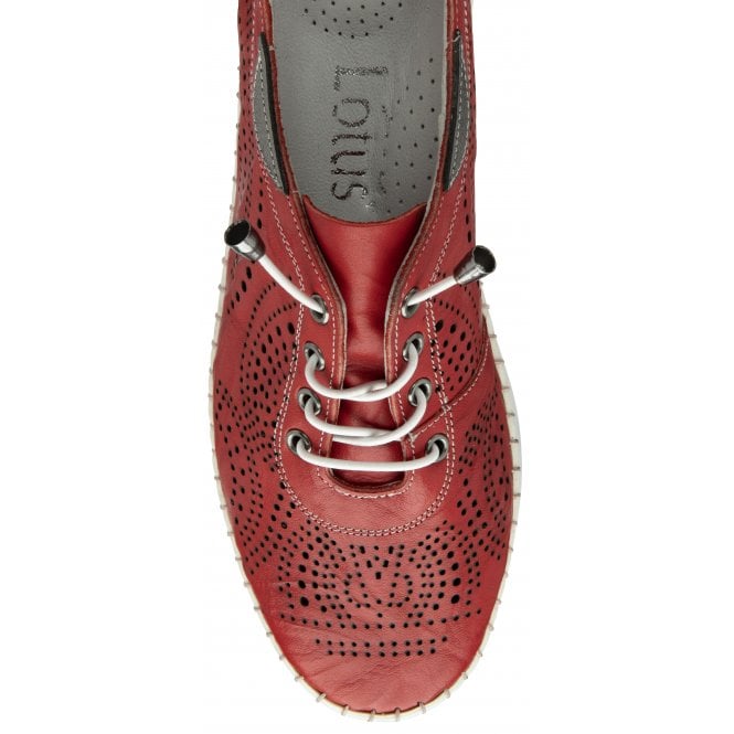 Red Leather Katya Casual Shoes | Lotus