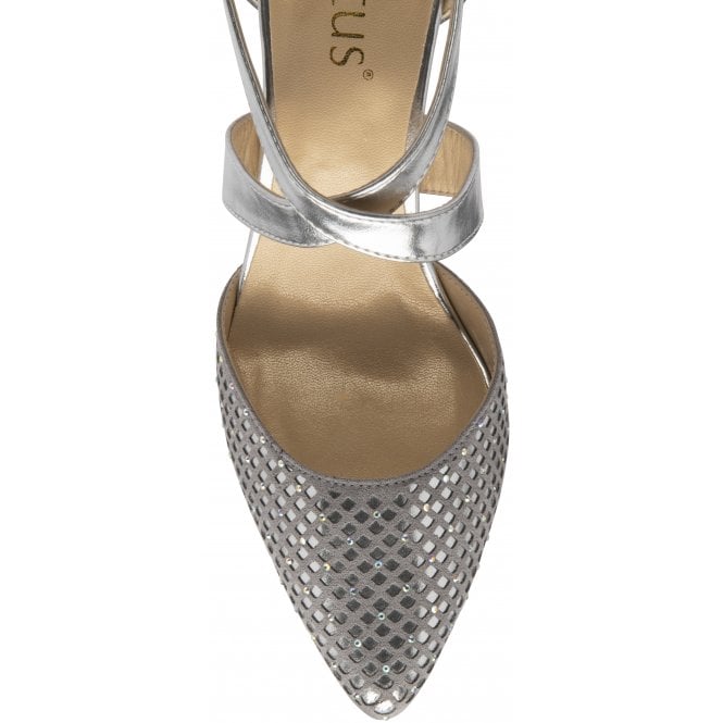 Silver & Diamante Sophia Court Shoes | Lotus