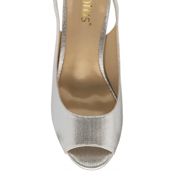 Silver Evelyn Slingback Shoes | Lotus