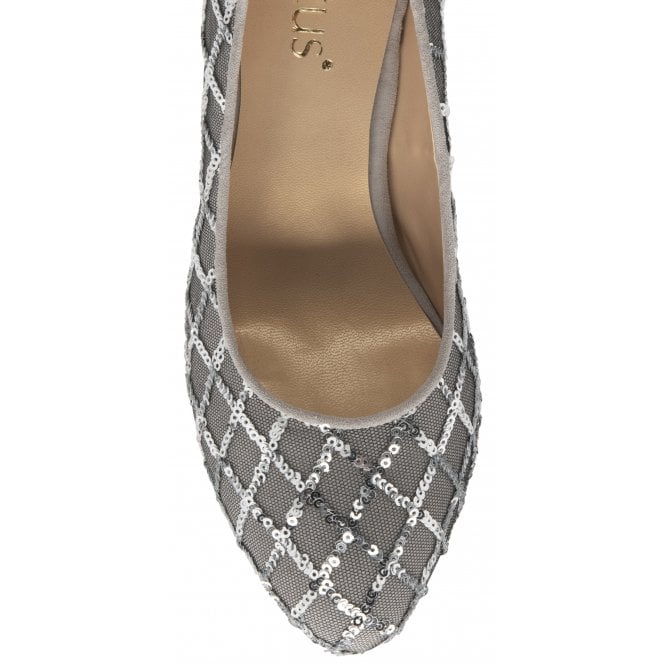 Silver Lucia Patterned Court Shoes | Lotus