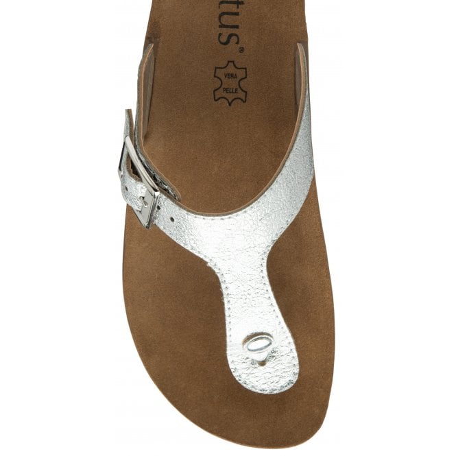 Silver Pescara Toe-Post Sandals | Lotus