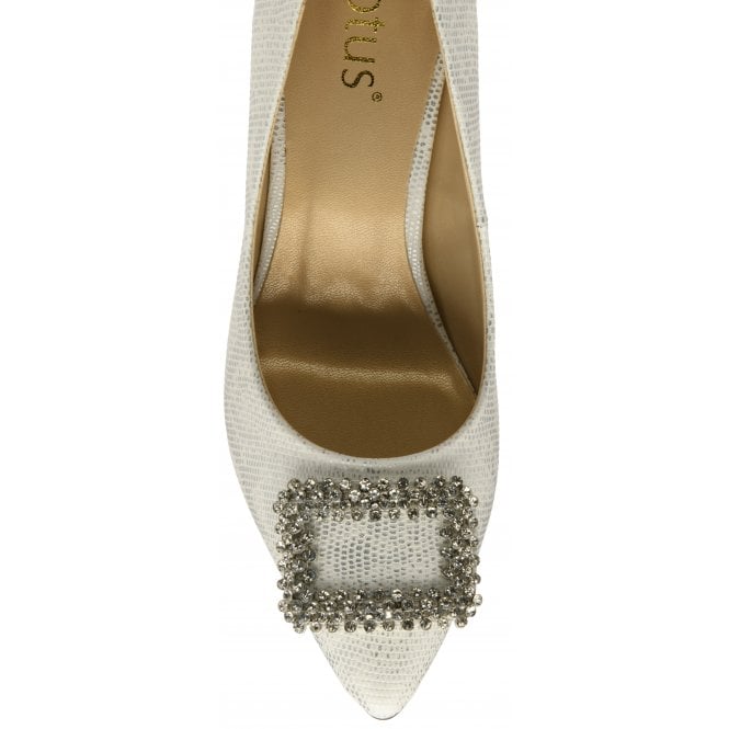 Silver Snake-Print Petunia Court Shoes | Lotus