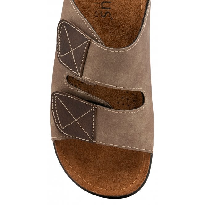 Taupe Textile Jeff Sandals | Lotus
