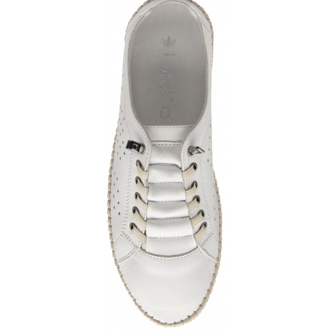 White Leather Kamari Casual Shoes | Lotus
