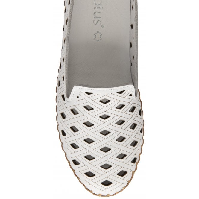 White Leather Karson Slip-On Shoes | Lotus