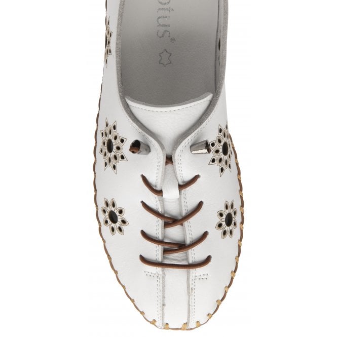 White Leather Kristen Slip-On Shoes | Lotus