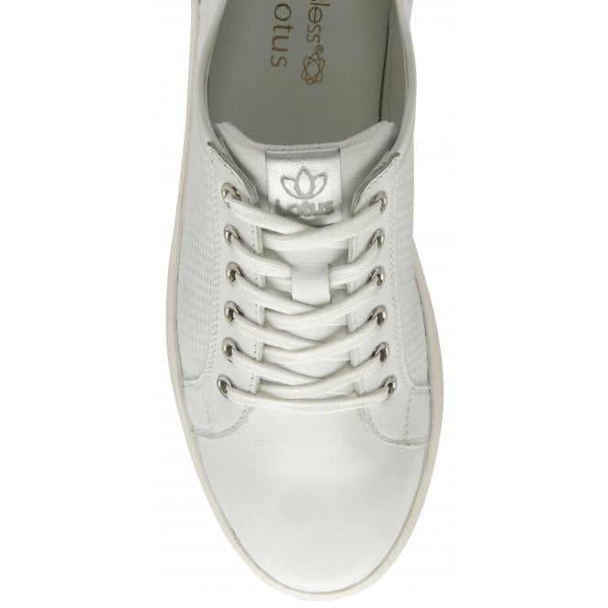 White Leather Sylvia Lace-Up Trainers | Stressless By Lotus