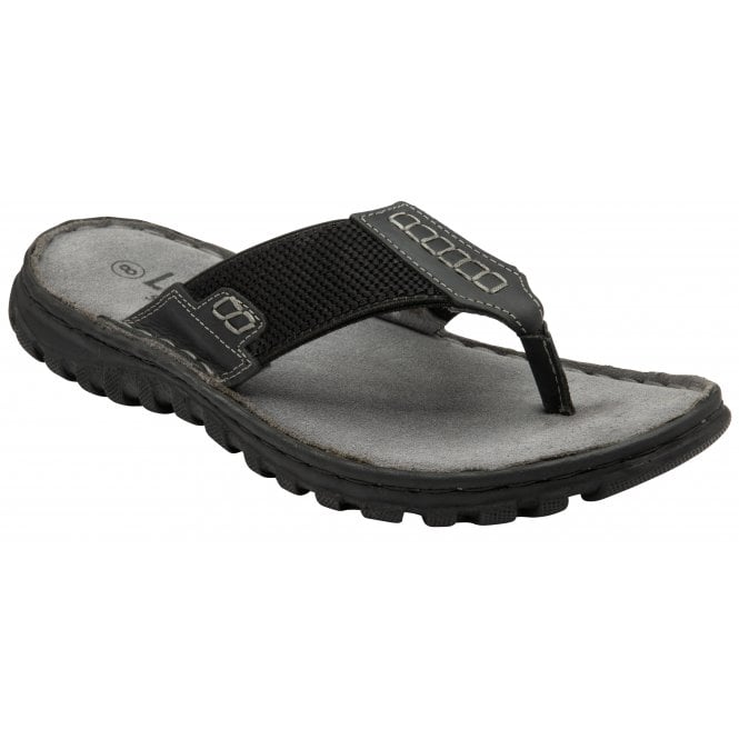  Black Ainsley Toe-Post Sandals | Lotus 