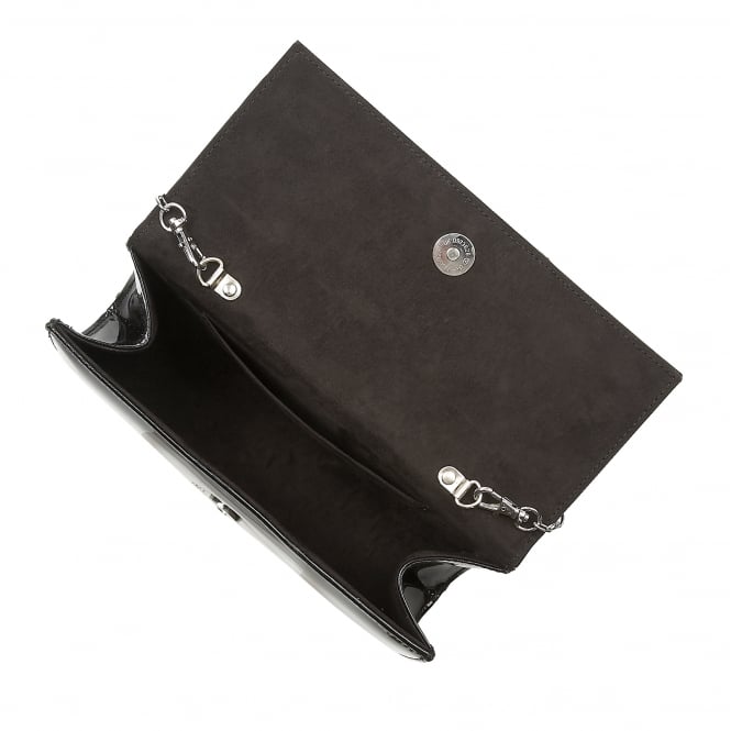 Black Aria Patent Cluster Clutch Bag | Lotus 