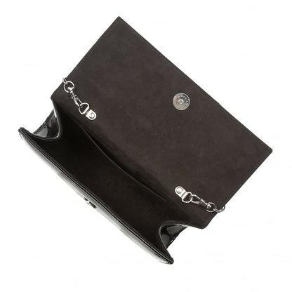  Black Aria Patent Cluster Clutch Bag | Lotus 