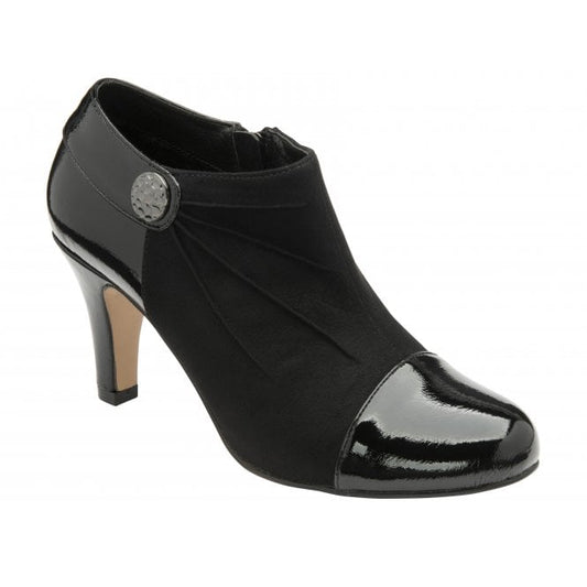  Black Auvergne Heeled Shoe-Boots | Lotus