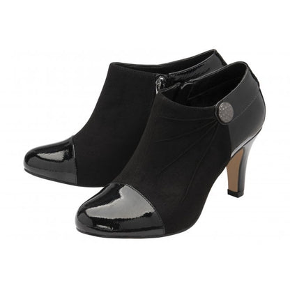  Black Auvergne Heeled Shoe-Boots | Lotus