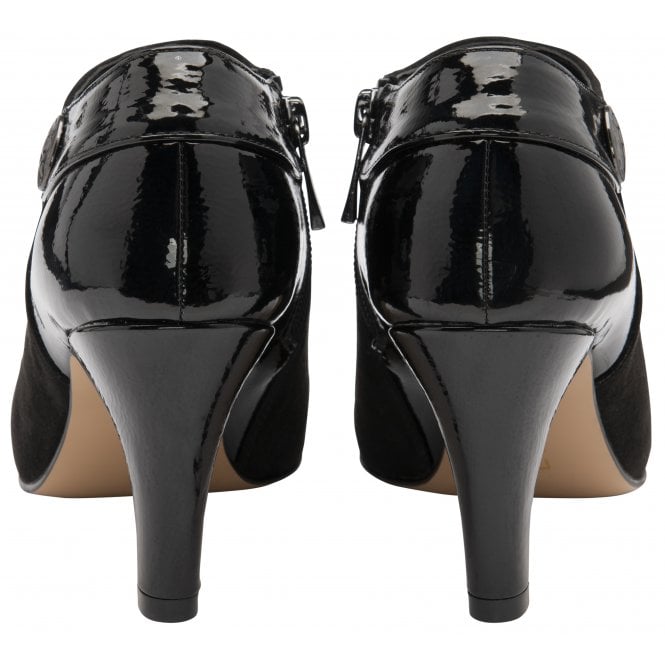  Black Auvergne Heeled Shoe-Boots | Lotus