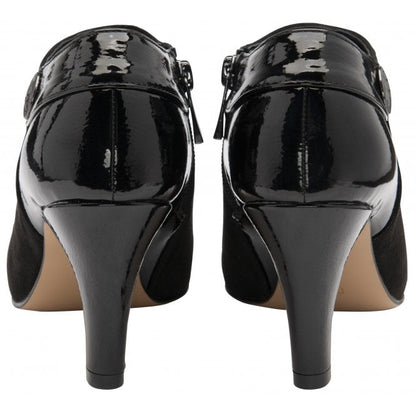  Black Auvergne Heeled Shoe-Boots | Lotus
