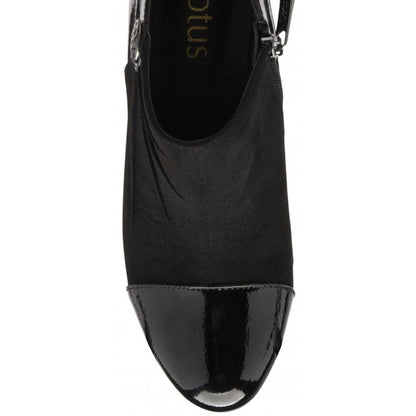  Black Auvergne Heeled Shoe-Boots | Lotus