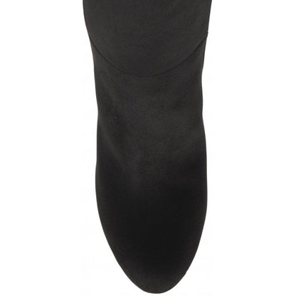  Black Check Rochelle Heeled Knee High Boots | Lotus
