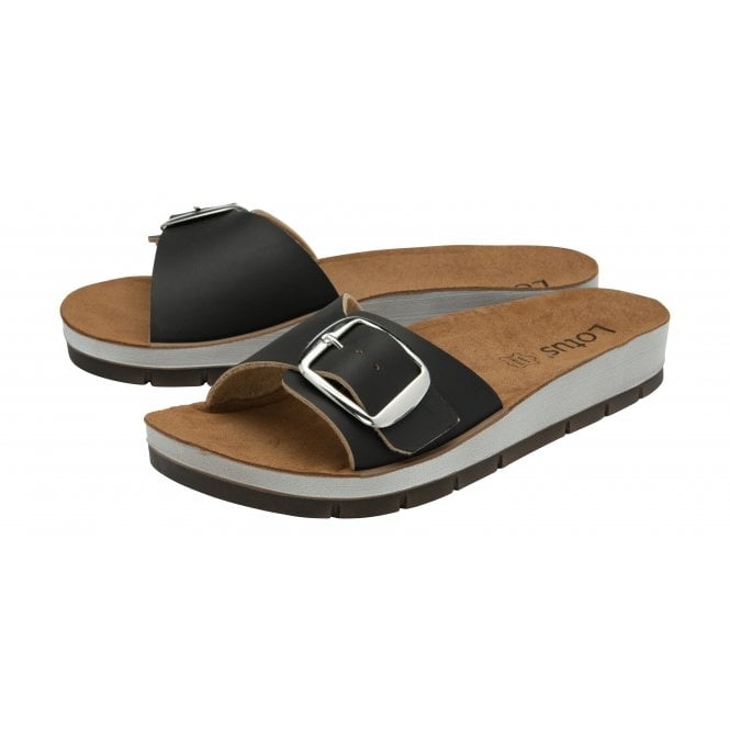  Black Dasha Open-Toe Mule Sandals | Lotus