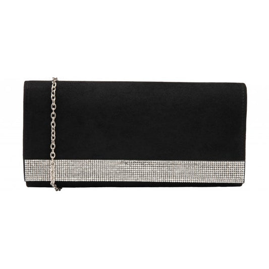  Black & Diamante Amy Clutch Bag | Lotus
