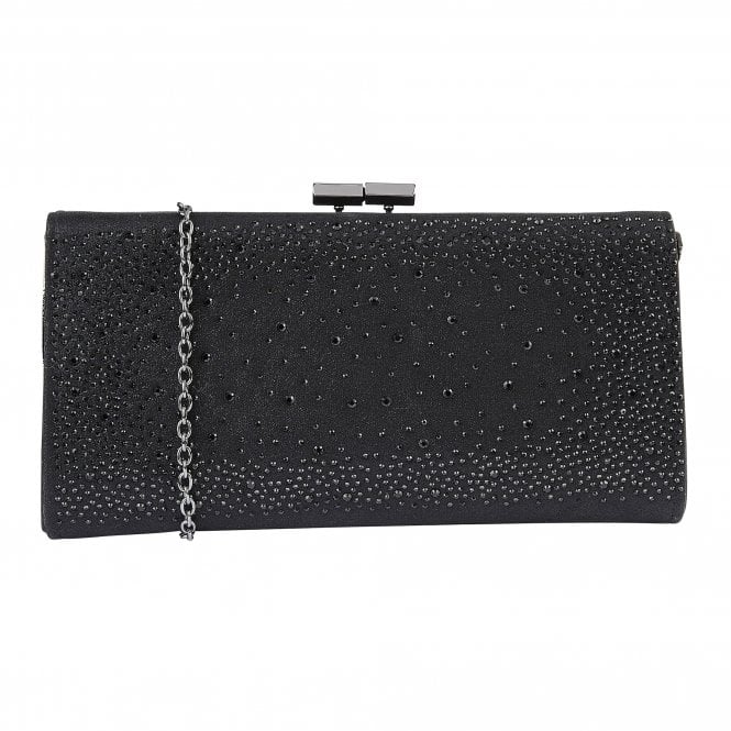  Black & Diamante Chandra Clutch Bag | Lotus