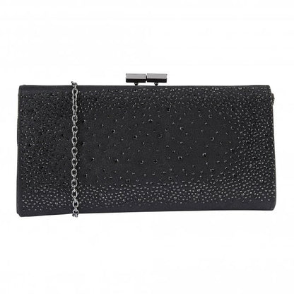  Black & Diamante Chandra Clutch Bag | Lotus