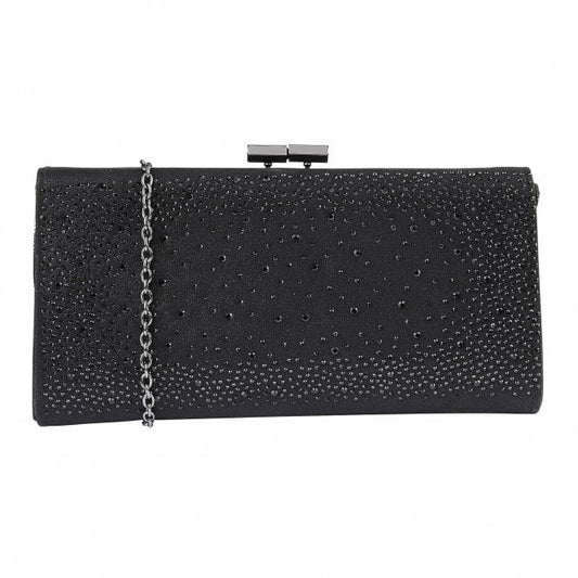  Black & Diamante Chandra Clutch Bag | Lotus