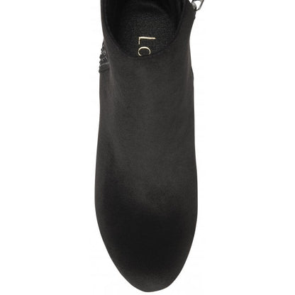  Black & Diamante Emma Heeled Ankle Boots | Lotus