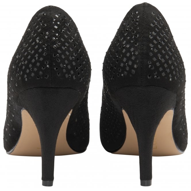  Black & Diamante Kayla Court Shoes | Lotus