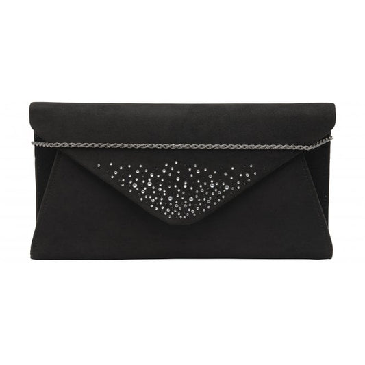  Black & Diamante Lissa Clutch Bag | Lotus